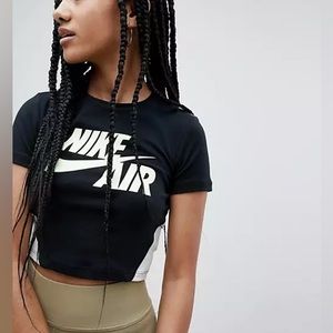 Nike Air Cropped Black & Neon T-Shirt ✔️